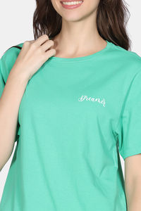 Zivame 2 Mile Fashion Knit Cotton Loungewear Set - Brook Green — thumbnail 6